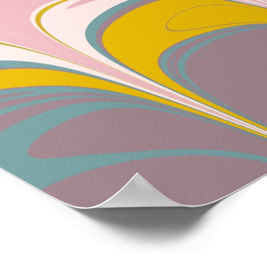 Abstrakter Marmor Ebru Kunst Einzigartiges Design Poster (Ecke)