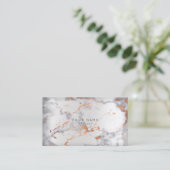 Abstrakter Marmor Graue Ernennung Silver Copper VI Terminkarte (Stehend Vorderseite)