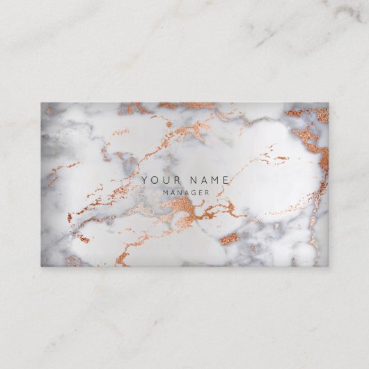 Abstrakter Marmor Graue Ernennung Silver Copper VI Terminkarte (Vorderseite)