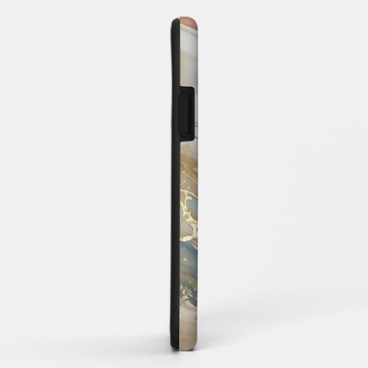 Abstrakter Marmor in Beige & Blau Case-Mate iPhone Hülle (Hinten/Rechts)