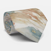 Abstrakter Marmor in Beige & Blau Krawatte (Gerollt)