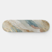 Abstrakter Marmor in Beige & Blau Skateboard (Horizontal)