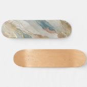 Abstrakter Marmor in Beige & Blau Skateboard (Horizontal)