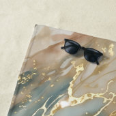 Abstrakter Marmor in Beige & Blau Strandtuch (Beispiel)