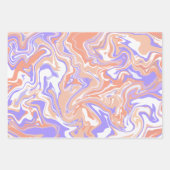 Abstrakter Marmor in Peach & Lavender Geschenkpapier Set (Vorderseite)