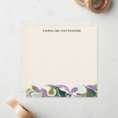 Abstrakter Marmor Kunst Lila Grün Personalisiert Mitteilungskarte (Vorderseite/Rückseite Beispiel)