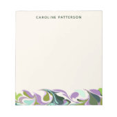 Abstrakter Marmor Kunst Lila Grün Personalisiert Notizblock (Vorderseite)