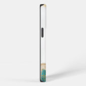 Abstrakter Marmor mit blau-weißem Anstrich iPhone Hülle (Rechte Seite)