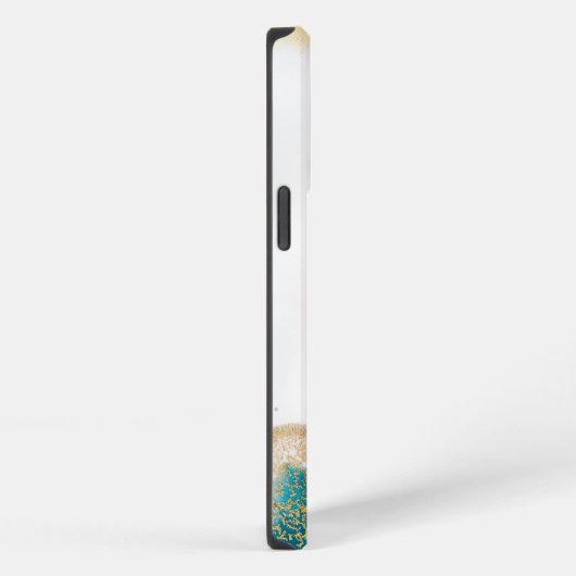 Abstrakter Marmor mit blau-weißem Anstrich iPhone Hülle (Rechte Seite)