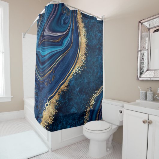 abstrakter Marmor mit Granitmosa Duschvorhang (Beispiel)