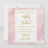 Abstrakter Marmor mit rosa Wasserfarbe Einladung z (Vorderseite)