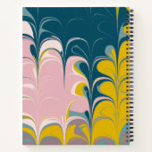 Abstrakter Marmor Modernes Ebru Aquamarin Personal Notizblock (Rückseite)