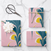 Abstrakter Marmor Modernes Ebru Muster Aquamarin u