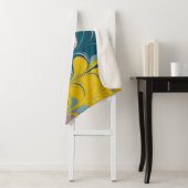 Abstrakter Marmor Modernes Ebru Muster Aquamarin u Sherpadecke (Beispiel)