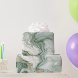 Abstrakter Marmor Sagegrün Geschenkpapier