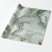 Abstrakter Marmor Sagegrün Geschenkpapier (Ungerollt)