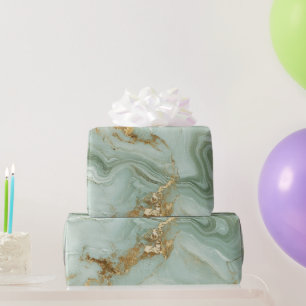 Abstrakter Marmor Sagegrün Geschenkpapier