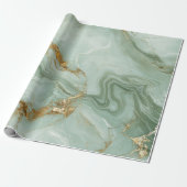 Abstrakter Marmor Sagegrün Geschenkpapier (Ungerollt)