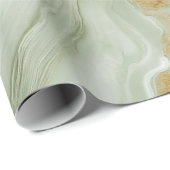 Abstrakter Marmor Sagegrün Geschenkpapier (Rolleneckpunkt)