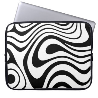 Abstrakter Marmor-Stil in Schwarz und Weiß Laptopschutzhülle