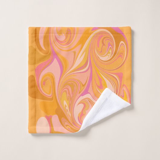 Abstrakter Marmor Swirl Badhandtuch Set (Waschlappen)