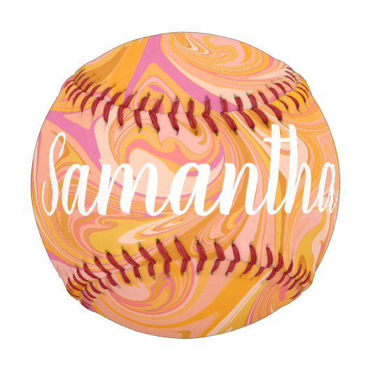 Abstrakter Marmor Swirl Baseball (Rückseite)