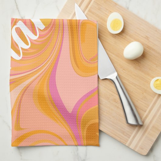 Abstrakter Marmor Swirl Geschirrtuch (Viertel Falte)