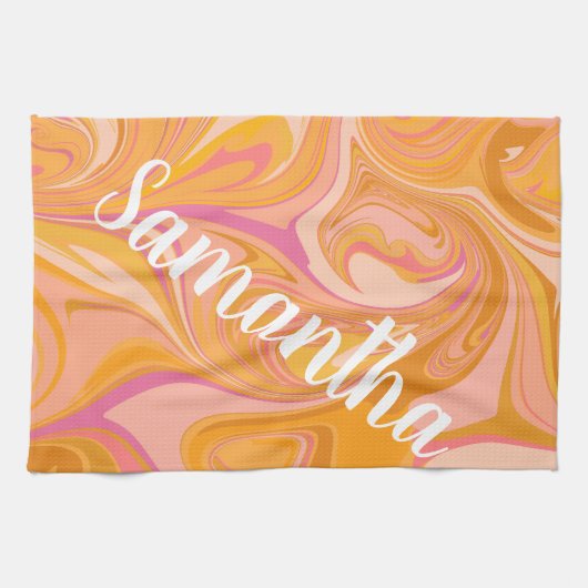 Abstrakter Marmor Swirl Geschirrtuch (Horizontal)