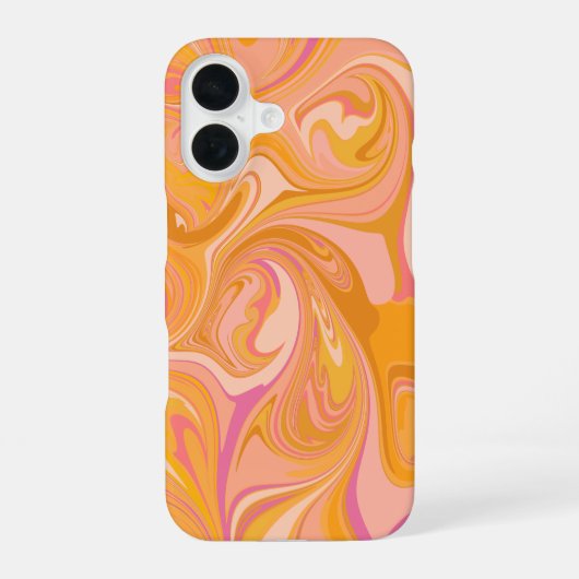 Abstrakter Marmor Swirl iPhone 16 Hülle (Rückseite)