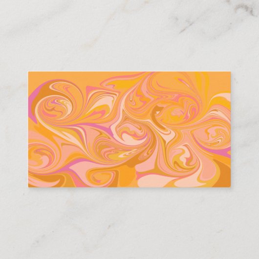 Abstrakter Marmor Swirl Kunst in Gelb Rosa Visitenkarte (Rückseite)