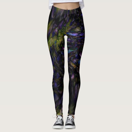 Abstrakter Marmor Swirl Moderne Kunst Cool einziga Leggings (Vorderseite)