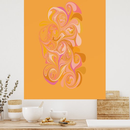 Abstrakter Marmor Swirl Poster (Küche)