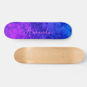 Abstrakter Marmor, texturiert, dunkle Pflaume Skateboard (Horizontal)