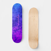 Abstrakter Marmor, texturiert, dunkle Pflaume Skateboard (Vorderseite)