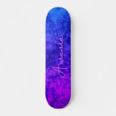 Abstrakter Marmor, texturiert, dunkle Pflaume Skateboard (Vorne)