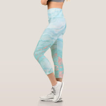 Abstrakter Marmor Türkis Blue Rose Gold Wirbel