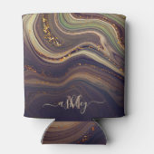 Abstrakter Marmor und Glitzer Dosenkühler (Rückseite)