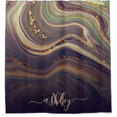 Abstrakter Marmor und Glitzer Duschvorhang (Vorderseite)