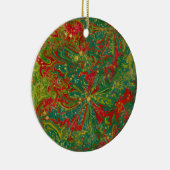 Abstrakter Marmor von Christmas Green Red Gold Keramik Ornament (Rechts)