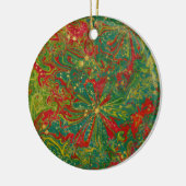 Abstrakter Marmor von Christmas Green Red Gold Keramik Ornament (Links)