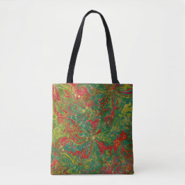 Abstrakter Marmor von Christmas Green Red Gold Tasche
