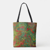 Abstrakter Marmor von Christmas Green Red Gold Tasche (Rückseite)
