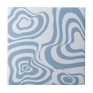 Abstrakter Marmor Wavy Stripe Blue Retro Fett mode Fliese
