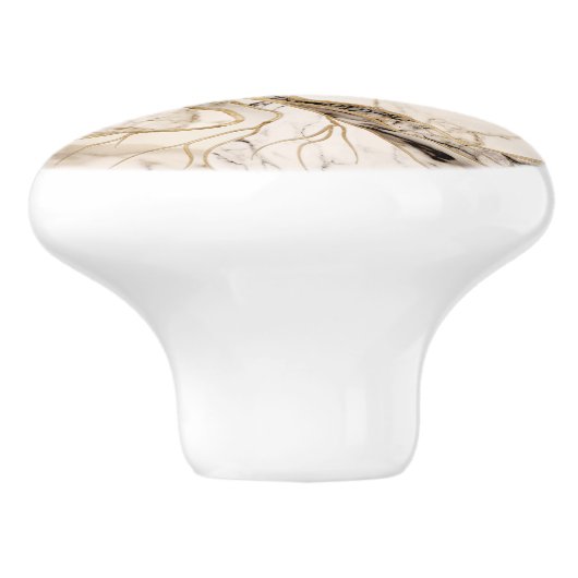 Abstrakter Marmorbaum Keramikknauf (Seitenansicht)