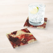 Abstrakter Marmorboden. Glasuntersetzer (Schrägansicht)