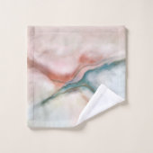 Abstrakter Marmorfluss Badhandtuch Set (Waschlappen)