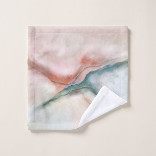Abstrakter Marmorfluss Badhandtuch Set (Waschlappen)