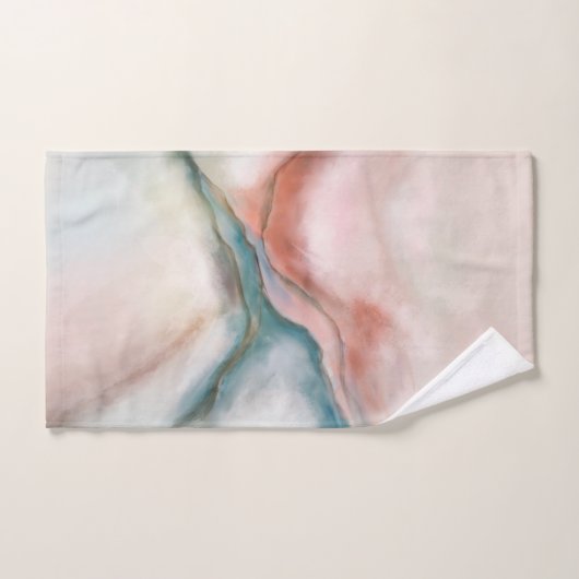 Abstrakter Marmorfluss Badhandtuch Set (Handtuch)