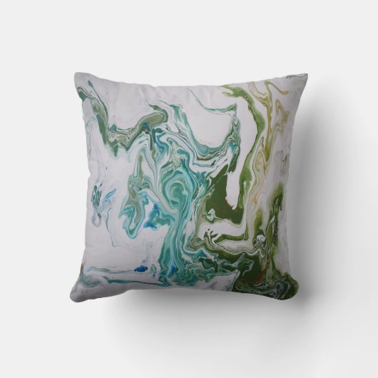 Abstrakter Marmorgrün Kissen (Rückseite)
