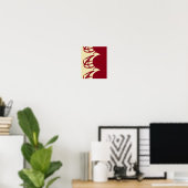 Abstrakter Maron und Braun Poster (Heimbüro)